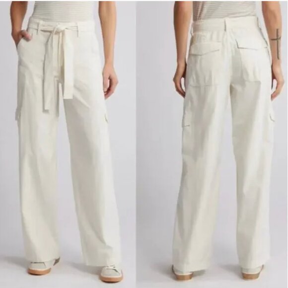 Madewell Griff‎ Superwide Leg Cargo Pants in Garment Dye NWT 23 Vintage Canvas - Picture 1 of 8